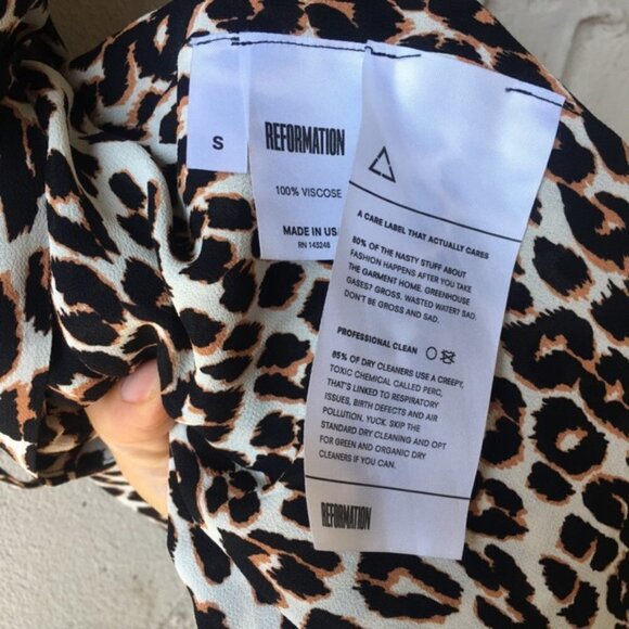 Reformation Leopard Print Oyster Dress Size S - Picture 15 of 15